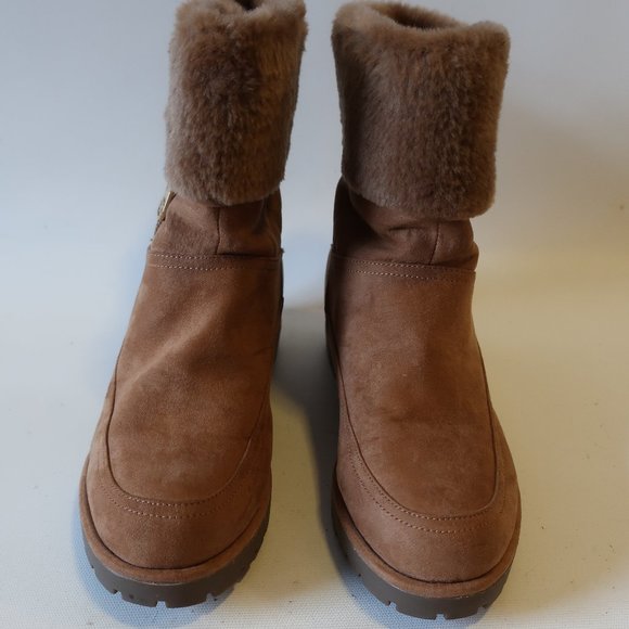 NWD GUESS FAUX SUEDE/FUR ZIP-UP BUCKLE BOOTIES 8.5 - Picture 2 of 8